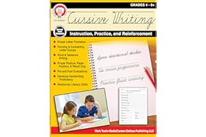 Mark Twain Cursive Writing Book, Letter Formation, Sight Words, Sentence Building Skill, and More Handwriting Practice for Kids, 4th Grade Workbook and Up