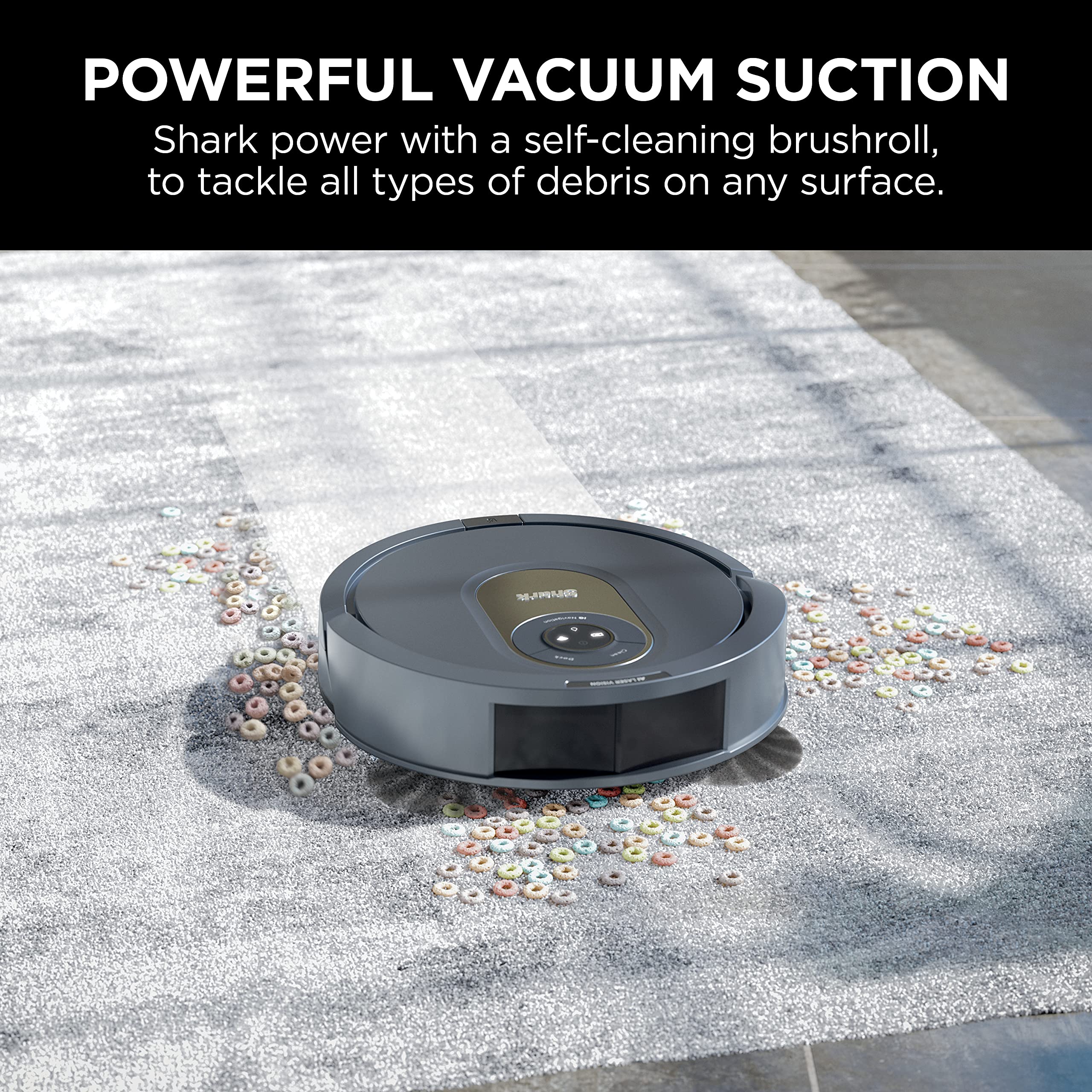 Shark AV2001 AI Robot Vacuum with Self-Cleaning Brushroll, Object Detection, Advanced Navigation, Home Mapping, Perfect for Pet Hair, Compatible with Alexa, Gray - View 2