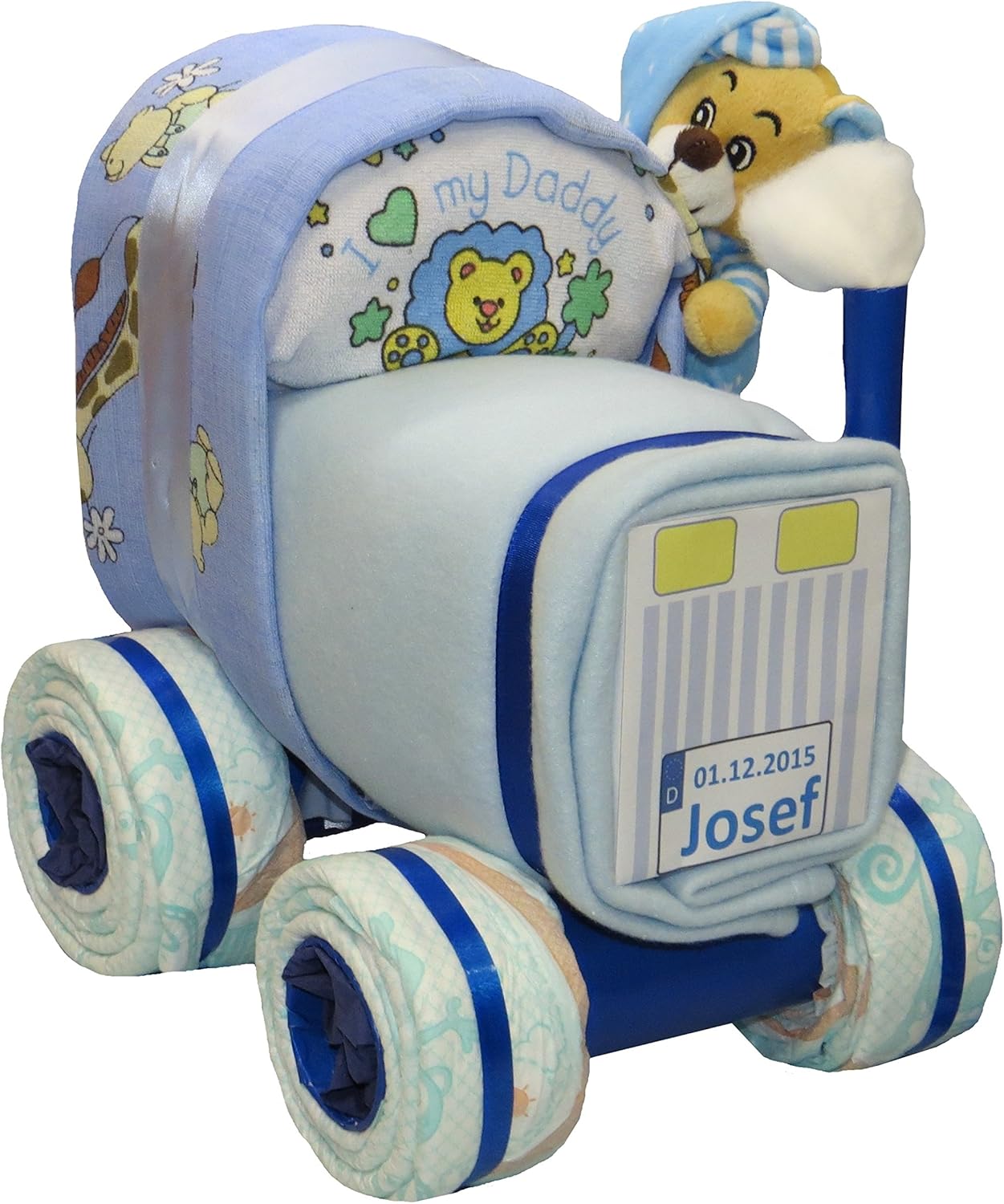 Tracteur De Couches Ours Bleu Gateau De Couches Le Change Bebe Et Puericulture Mystik Com Au