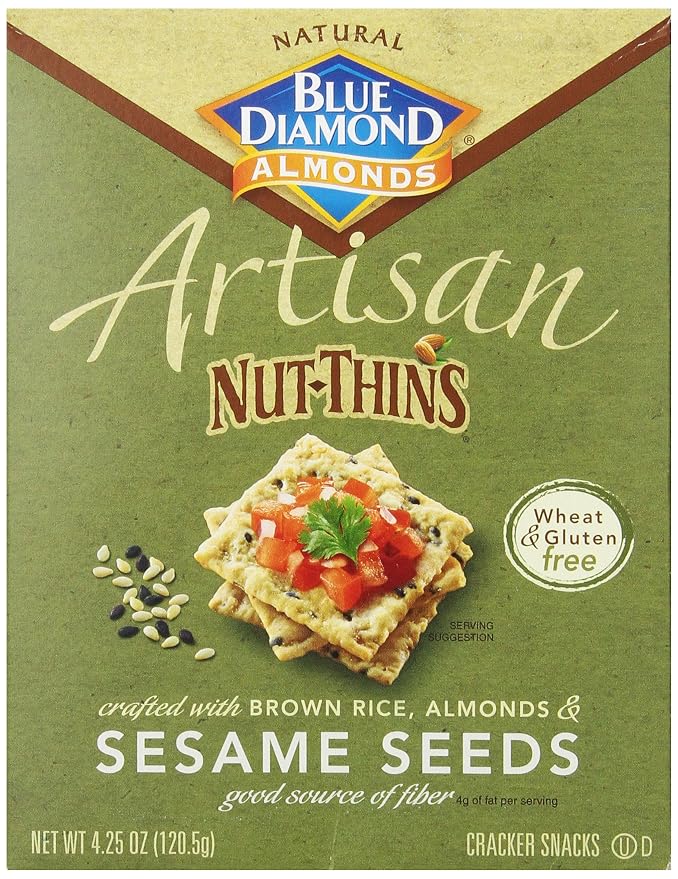 Blue Diamond almonds artisan nut-thins sesame seeds cracker snacks (041570109090)