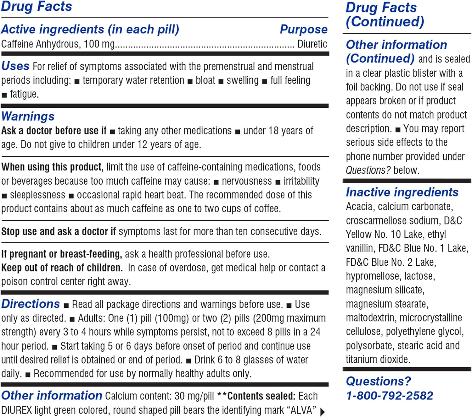 Diurex XPL Re-energizing Water Pills - Relieve Bloating & Fatigue - 22 Count: Health & Personal Care