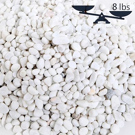 8 Lbs Mini White Synthetic River Pebbles Decorative Accent Stones
