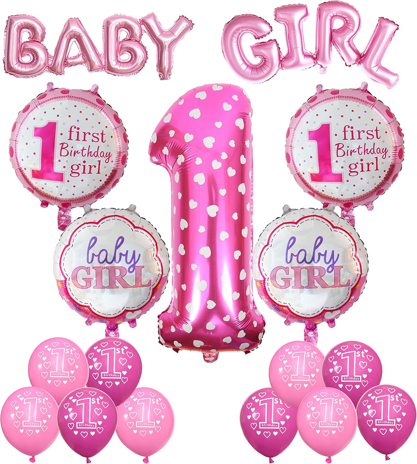 first birthday balloons girl