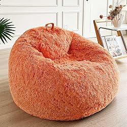 LIFEREVO Faux Fur Stuffed Animal Storage Bean Bag