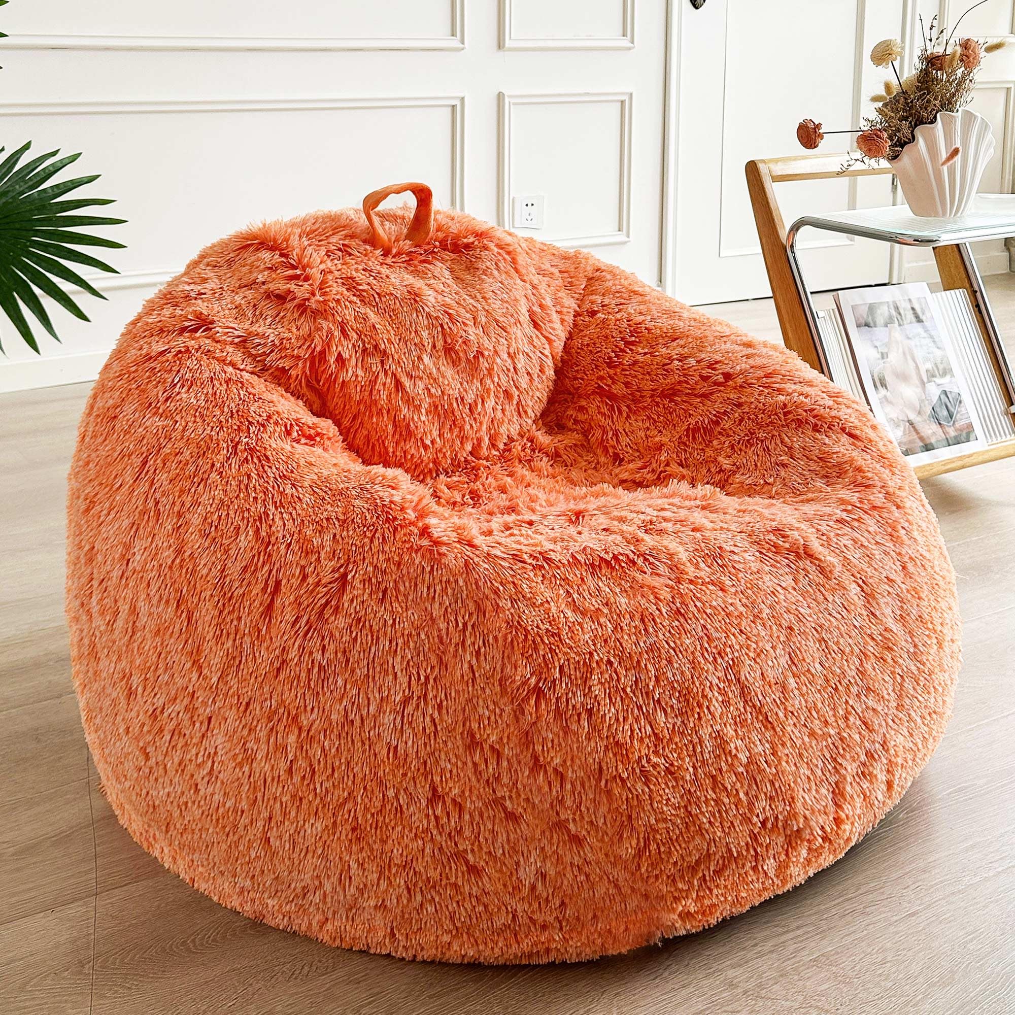 LIFEREVO Faux Fur Stuffed Animal Storage Bean Bag