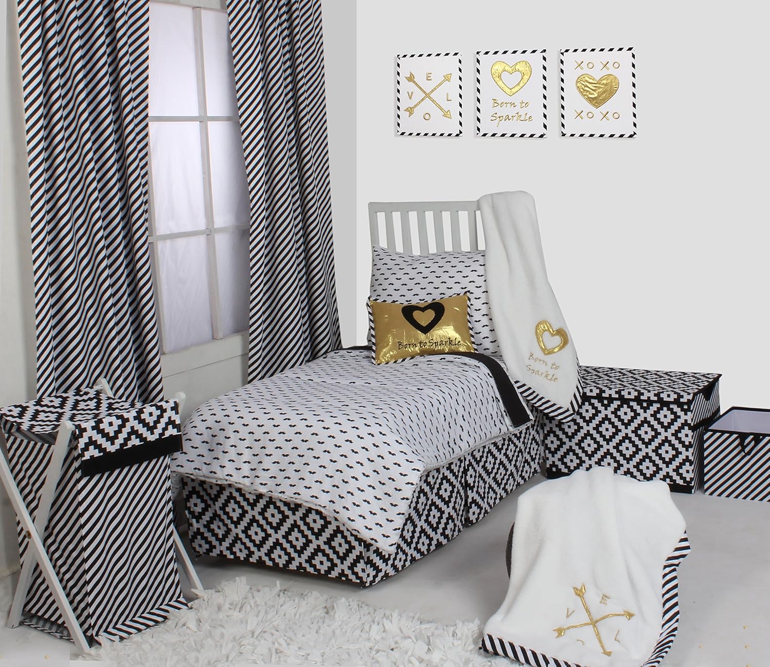 mustache crib bedding set