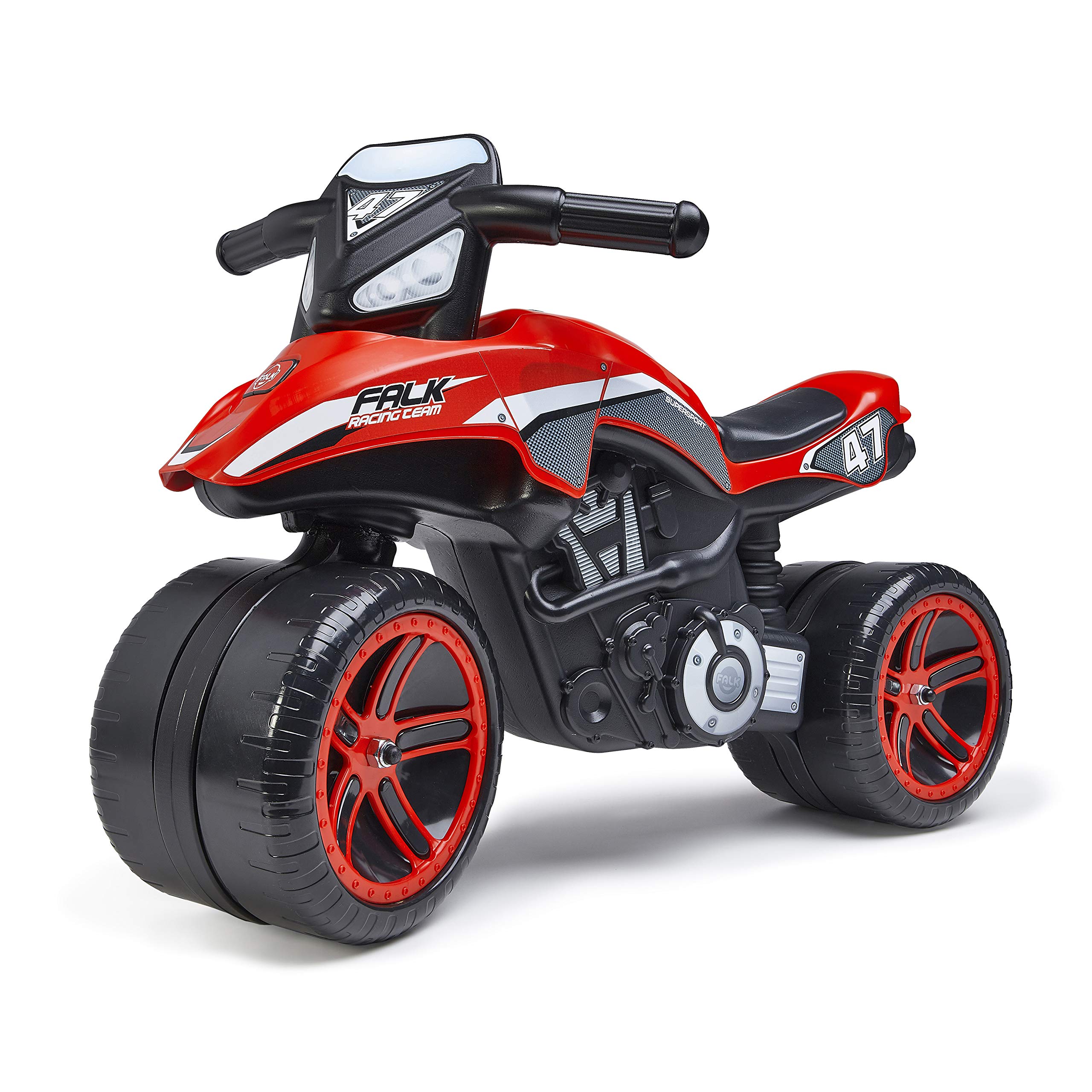 Falk Racing Team Ride-on Moto Red Balance Bike - For ages 2 and up - Made in France - Extra wide wheels - Develops balance and motor skills