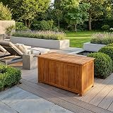 CASARIA Wooden Garden Storage Box with Lid 115cm Acacia Outdoor 205L view 2