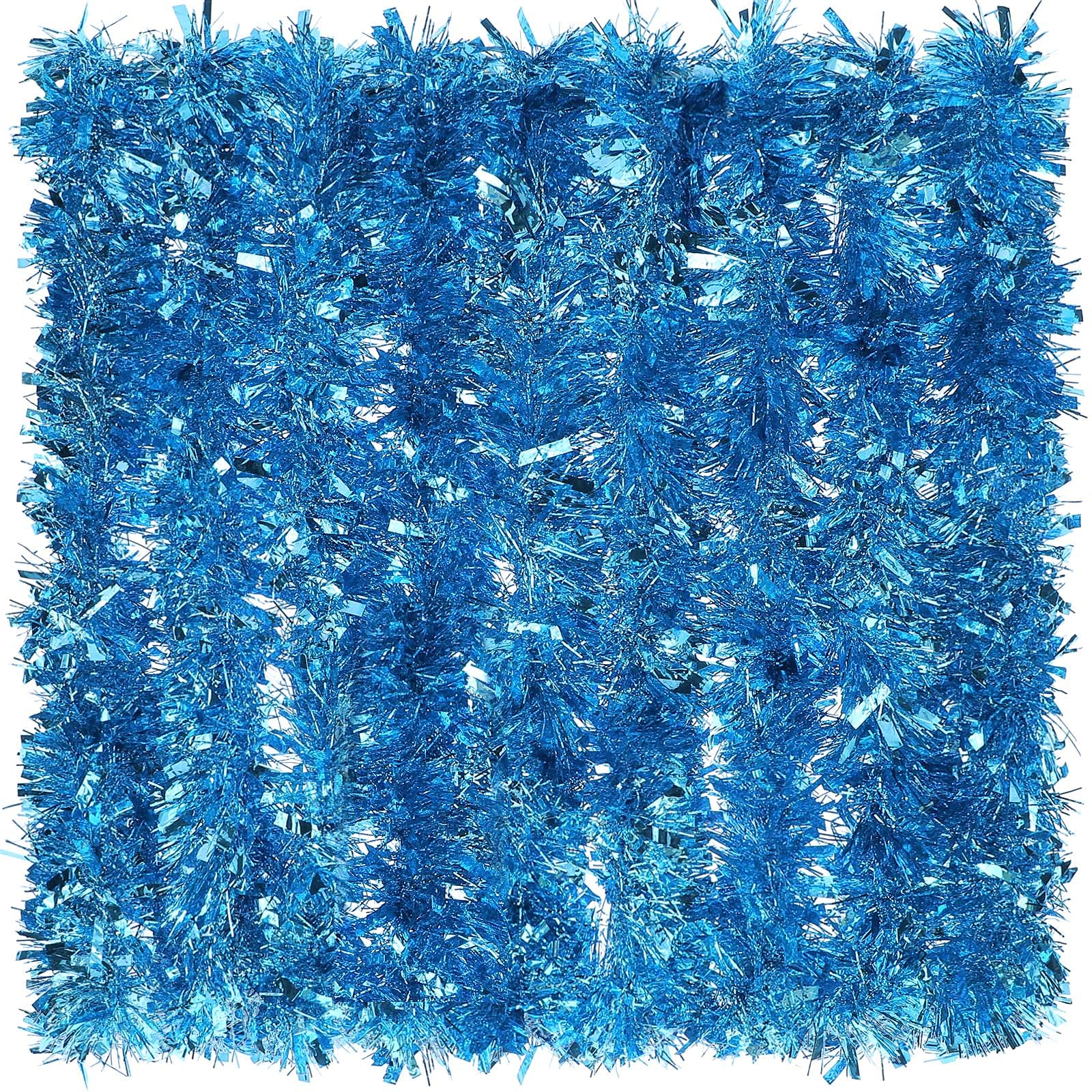 Syhood 32.8 Feet Christmas Metallic Twist Tinsel Garland Xmas Glitter Garland Tree Hanging Tinsel Decoration for Christmas Party and Home Indoor Outdoor Ornament Supplies(Blue)
