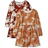 The Children's Place Girls Printed Skater Dress, Long Sleeve