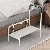 Josmimic Bed Step Stool for Adults, Bedside Steps for Elderly Seniors with Non-Slip Handle &amp; LED Light, Stable Assist Rail for High Beds