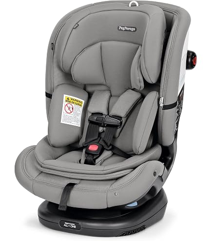 Peg Perego Primo Viaggio All-in-One Convertible Car Seat – Newborn to 10+ Years – 5-120 lbs – Height Adjustable & Slim, 100% FR-Free, Made in Italy, Mercury (Grey)