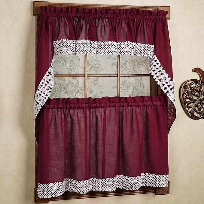 Amazon Com Bed Bath N More Burgundy Country Style Kitchen