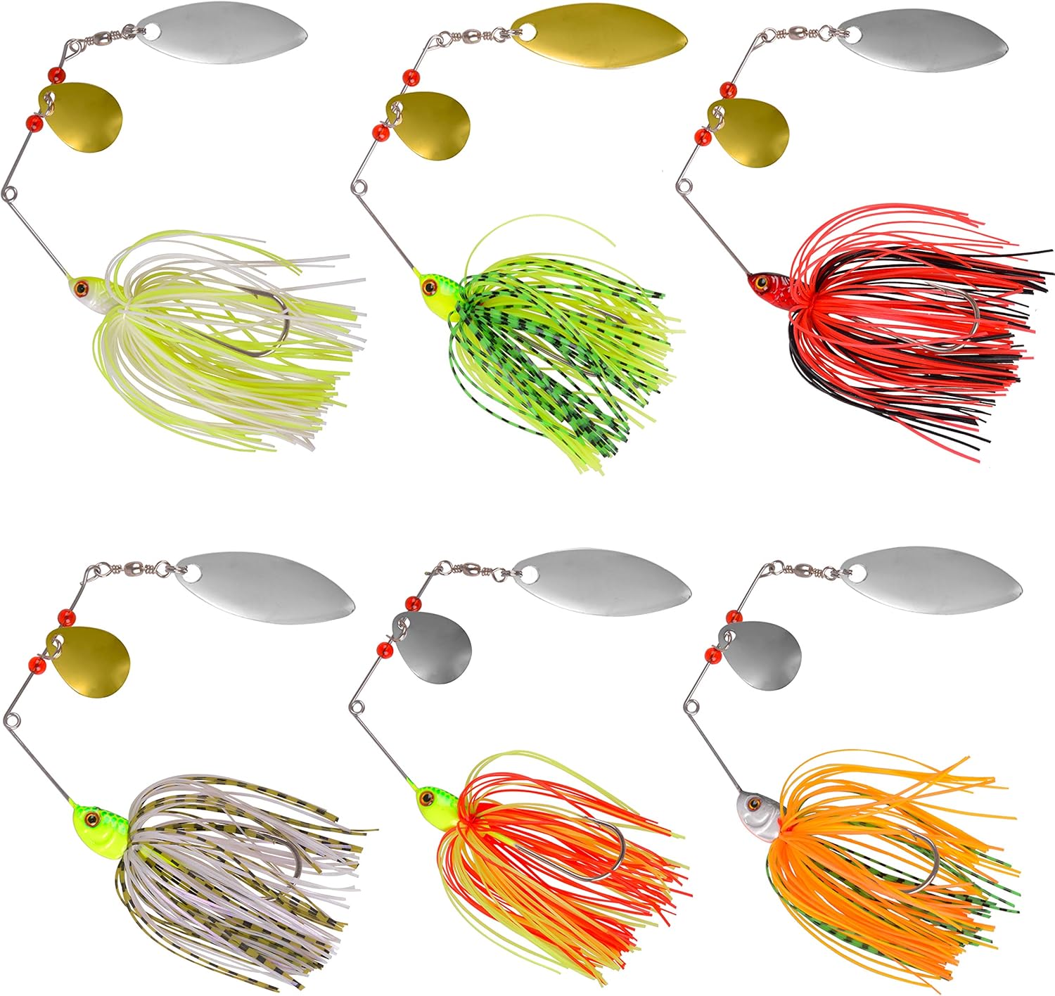 Spinner Baits Bass Fishing Lures Kit, Hard Spinnerbait Buzzbait Lures Bass Jig Skirts Trout Lure Freshwater Metal Swimbaits for Pike Trout Salmon : Sports & Outdoors