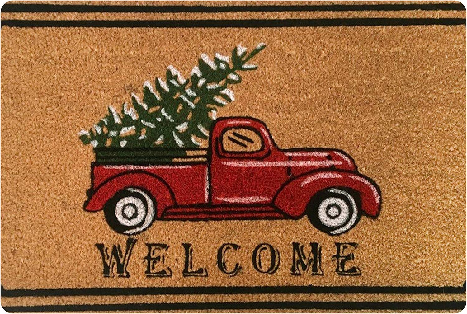 Bigcardesigns Christmas Truck Doormat Holiday Front Floor