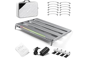 Vangoa Guitar Pedal Board with Isolated Power Supply, PD-M Aluminum One-Piece-Bent Portable Folding Powered Guitar Pedalboard with Premium Backpack-style Bag, Medium, 18"x13.5", 3.4lb, Gray