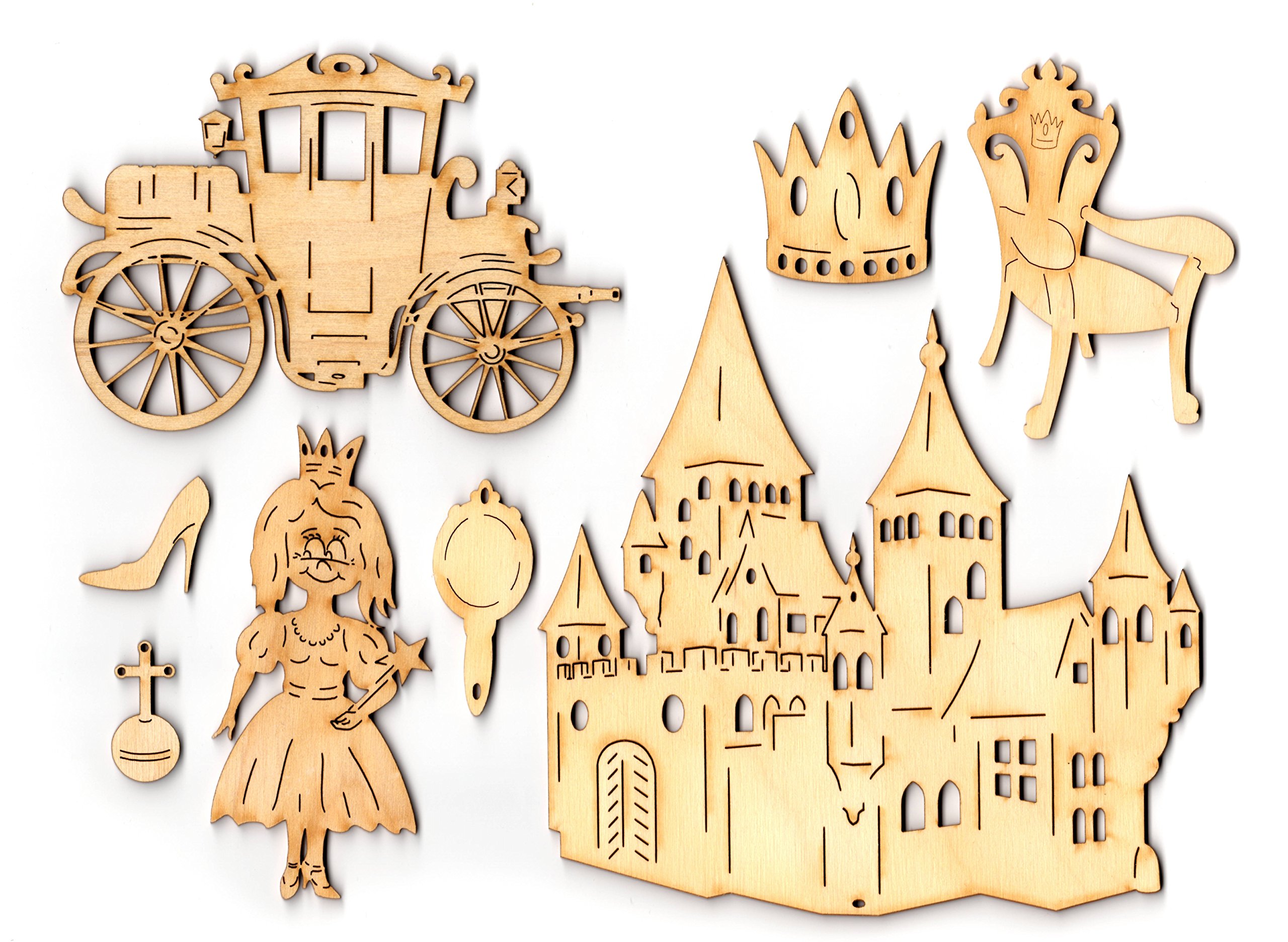 'Petra's Craft News PZH8S Wood Set"Princess, 8 pcs