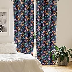 Lunarable Reptile Window Curtains, Colorful