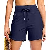 Viodia Women's 5" High Waisted Swim Board Shorts Quick Dry Beach Shorts with Pockets UPF 50+ Swimsuit Bottoms with Liner