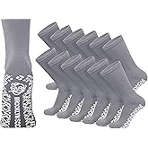 Brooklyn Socks Non-Skid Cotton Diabetic Neuropathy Crew Socks, Non-Binding Traction Control Multipack