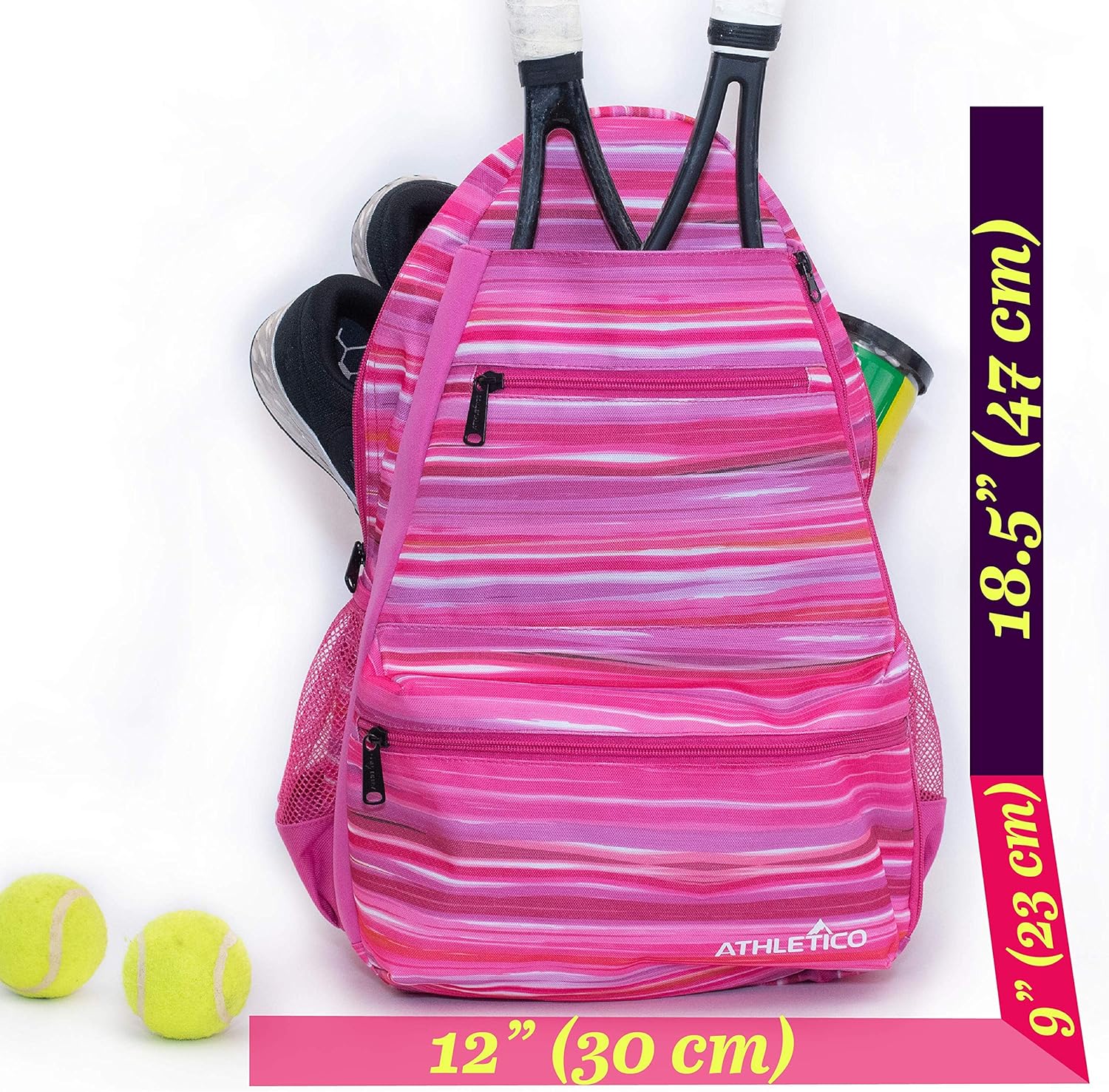 Athletico Compact City Tennis Backpack (Pink) : Sports & Outdoors