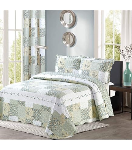 Mk Collection Juego De Colcha Acolchada Reversible Extragra