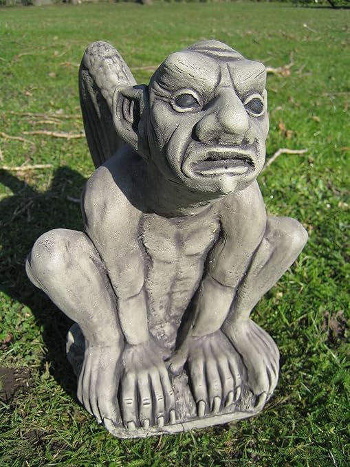 Sitting gargoyle stone garden ornament Amazon.co.uk Garden & Outdoors