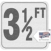 Aquatic Custom Tile 3 1/2FT Depth Markers, 6x6 Inch Vinyl Stickers, Swimming Pool Number Signage, Adhesive Pool Depth Markers for Decks, Made in USA