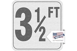 Aquatic Custom Tile 3 1/2FT Depth Markers, 6x6 Inch Vinyl Stickers, Swimming Pool Number Signage, Adhesive Pool Depth Markers for Decks, Made in USA