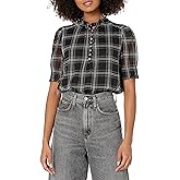 Tommy Hilfiger Women's Puff Sleeve Georgette Plaid Top