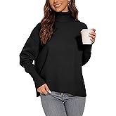 BERESIA Women's Turtleneck Sweater Long Sleeve Casual Ribbed Pullover 2025 Fall Winter Loose Knit Jumper Top