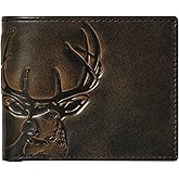 House of Jack Co. Deer Bifold Wallet for Men, Slim Profile Hunting Wallet, Ideal Gift For Men, Full-Grain Cowhide Leather, Black