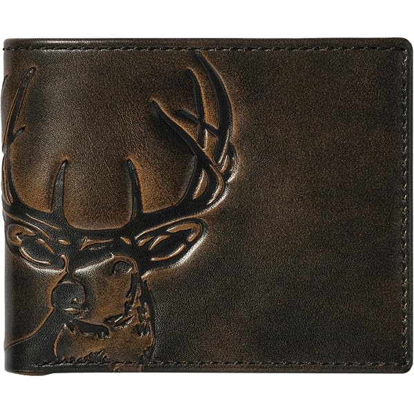 Western Men’s Genuine Leather Bifold Wallet – Cow Fur & Crocodile Print - View #4
