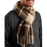 FURTALK Winter Scarf for Men Long Soft Warm Scarves Plaid Tassel Scarf for Men