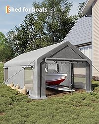 GarveeLife 13x25 Ft Carport with 10 Sandbags, Car