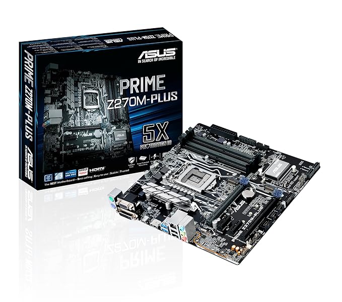 Asus Prime Z270M-Plus Gaming Mainboard Sockel 1151 (mATX, Intel Z270, Kabylake, 4x DDR4-Speicher, USB 3.1, M.2 Schnittstelle)