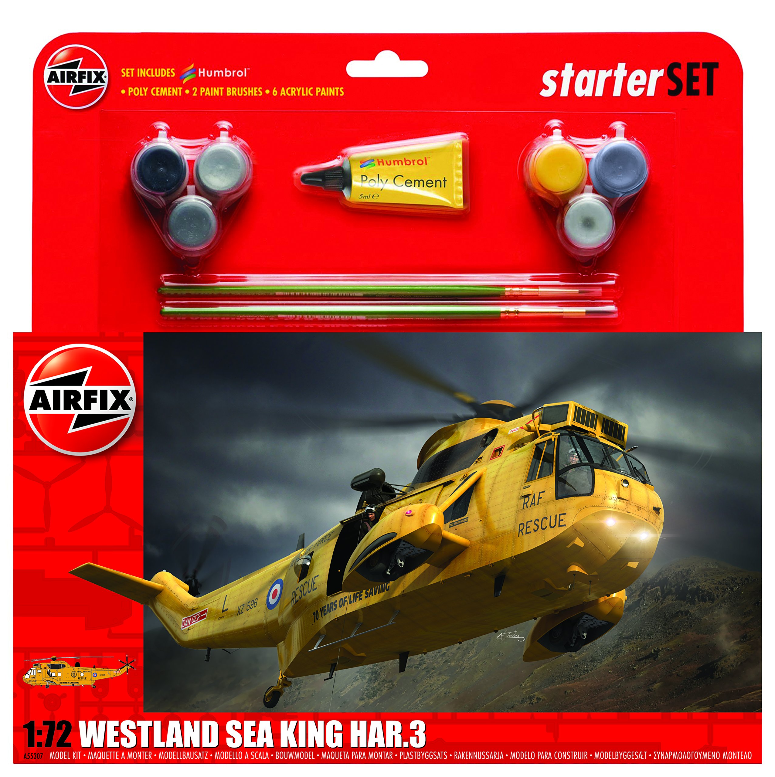 Airfix A55307 1/72 Large Starter Set, Westland Sea King HAR.3 Model Kit
