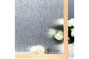 VELIMAX Rain Glass Window Film Privacy Static Window Clings Decorative Glass Sticker for Home Office Removable UV Protection Heat Control 17.7 x 78.7 inches