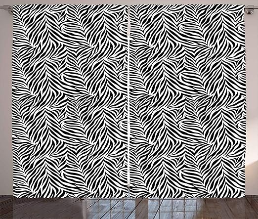 Amazon Com Lunarable Zebra Print Curtains Animal Print Zebra