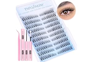 Wispy Lash Extension Kit Natural Lash Clusters 180Pcs Individual Lashes Clusters Kit Left&Right Eyelash Extension Kit C Curl 