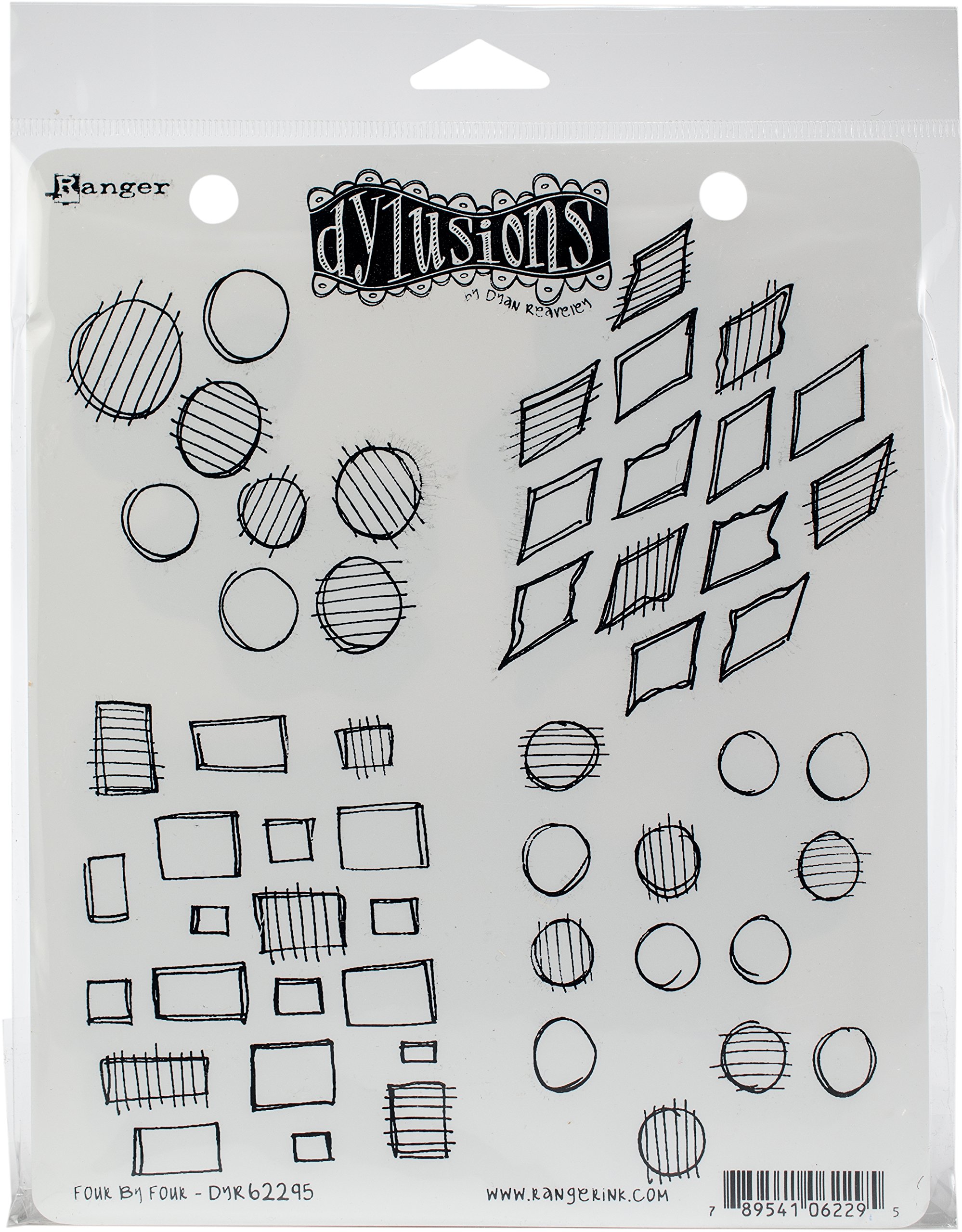 Ranger Dylusions Stamp Set Four, Synthetic Material, Multi-Colour, 24.3 x 17.8 x 0.6 cm