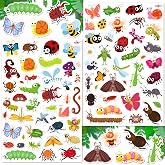 LINAYE 24 Sheets Cute Bug Insect Stickers for Kids, 960 Counts for Scrapbooking,Water Bottles,Envelopes,Laptop Lovely Insect Stickers for Classroom Boys Girls