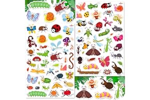 LINAYE 24 Sheets Cute Bug Insect Stickers for Kids, 960 Counts for Scrapbooking,Water Bottles,Envelopes,Laptop Lovely Insect Stickers for Classroom Boys Girls