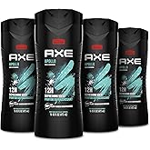 AXE Body Wash Apollo 4 Count for Long Lasting Freshness Sage & Cedarwood Men's Body Wash with Odor-Busting Prebiotics 16 oz