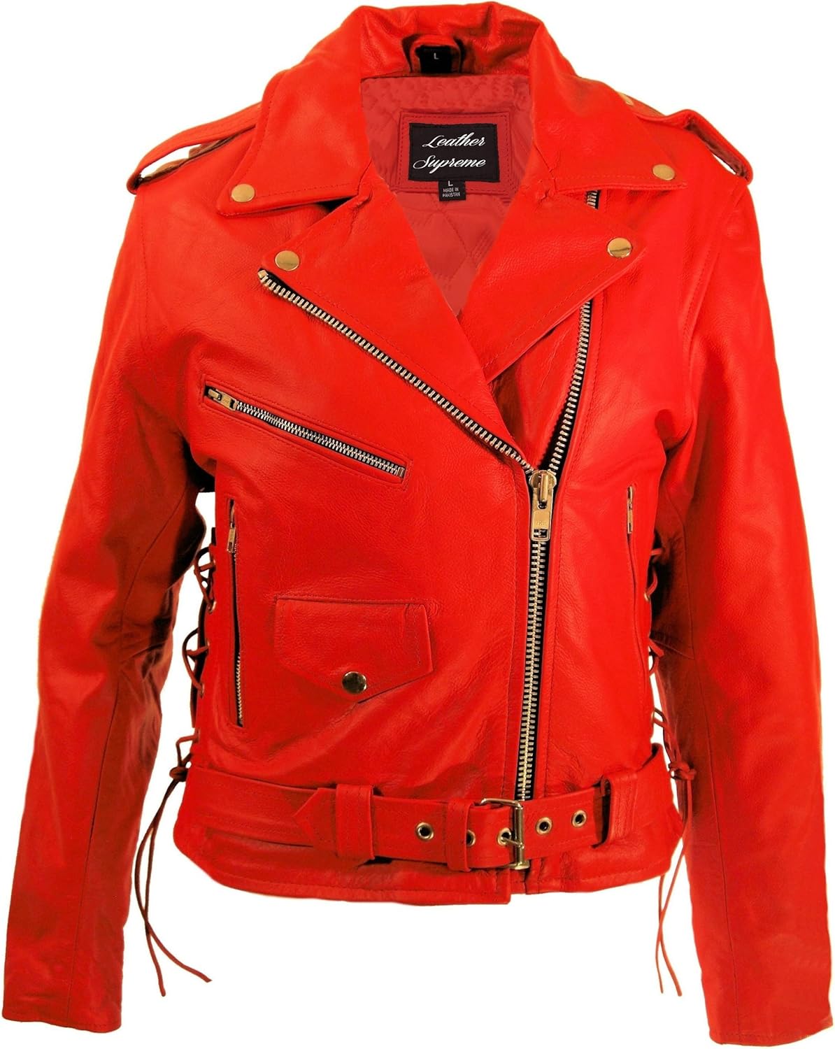 red supreme leather jacket