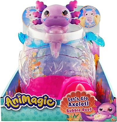 Animagic Let's Glo Axolotl Bubble Reef Portable Aquarium Kit