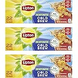 Lipton Cold Brew Family Black Iced Tea Unsweetened Decaffeinated Tea Bags, 22 Count (Pack of 3)
