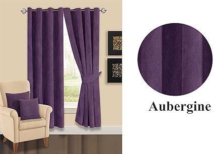 65 X 90 Elin Aubergine Purple Plum Luxury Heavy Thermal