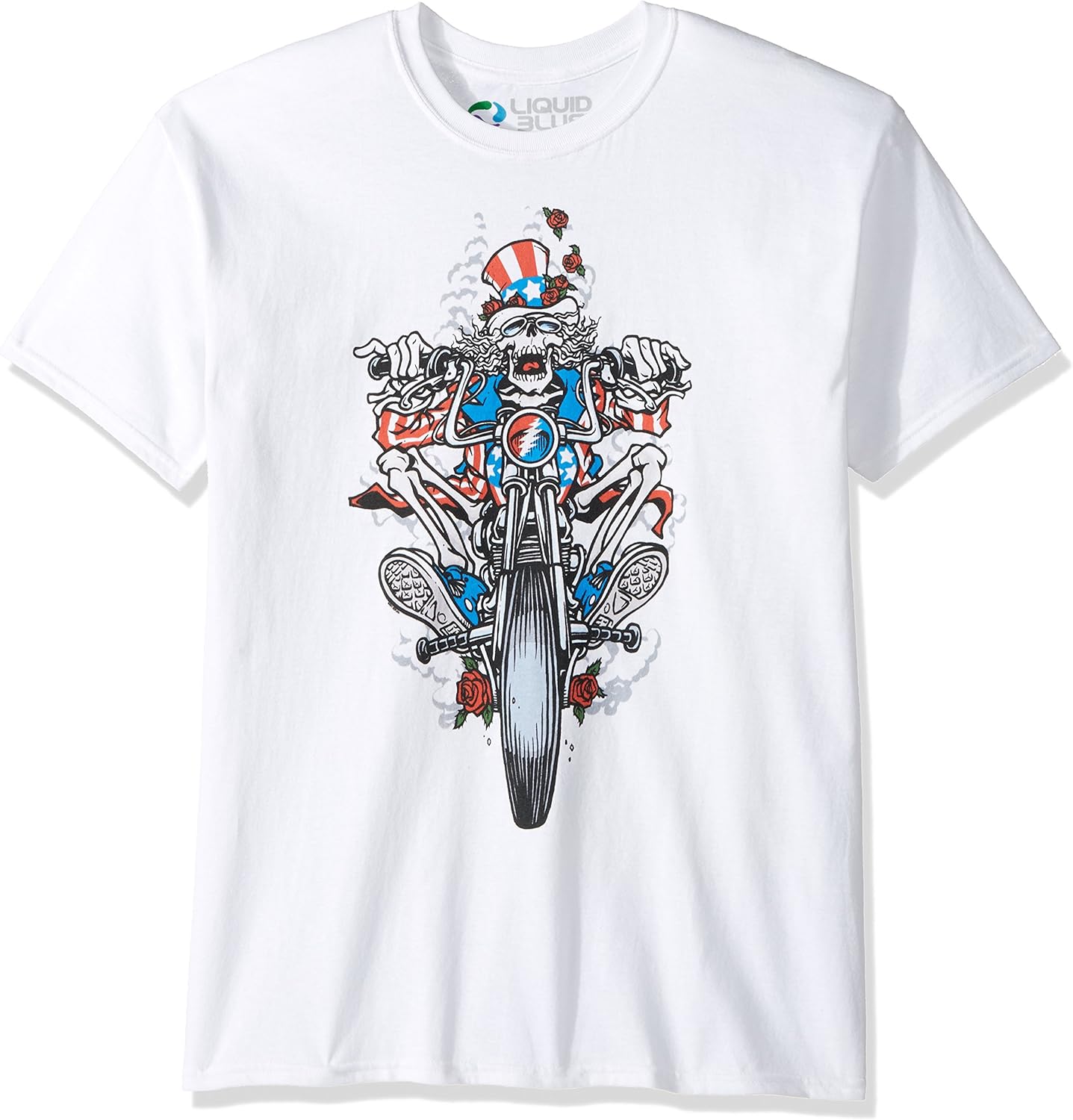 Liquid Blue Men's Plus Size Grateful Dead Moto Sam Short Sleeve T-Shirt: Clothing