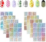 Hicarer 288pc Nail Vinyl Stencils Set 24 Sheets Nail Art Design Stickers Tips view 2